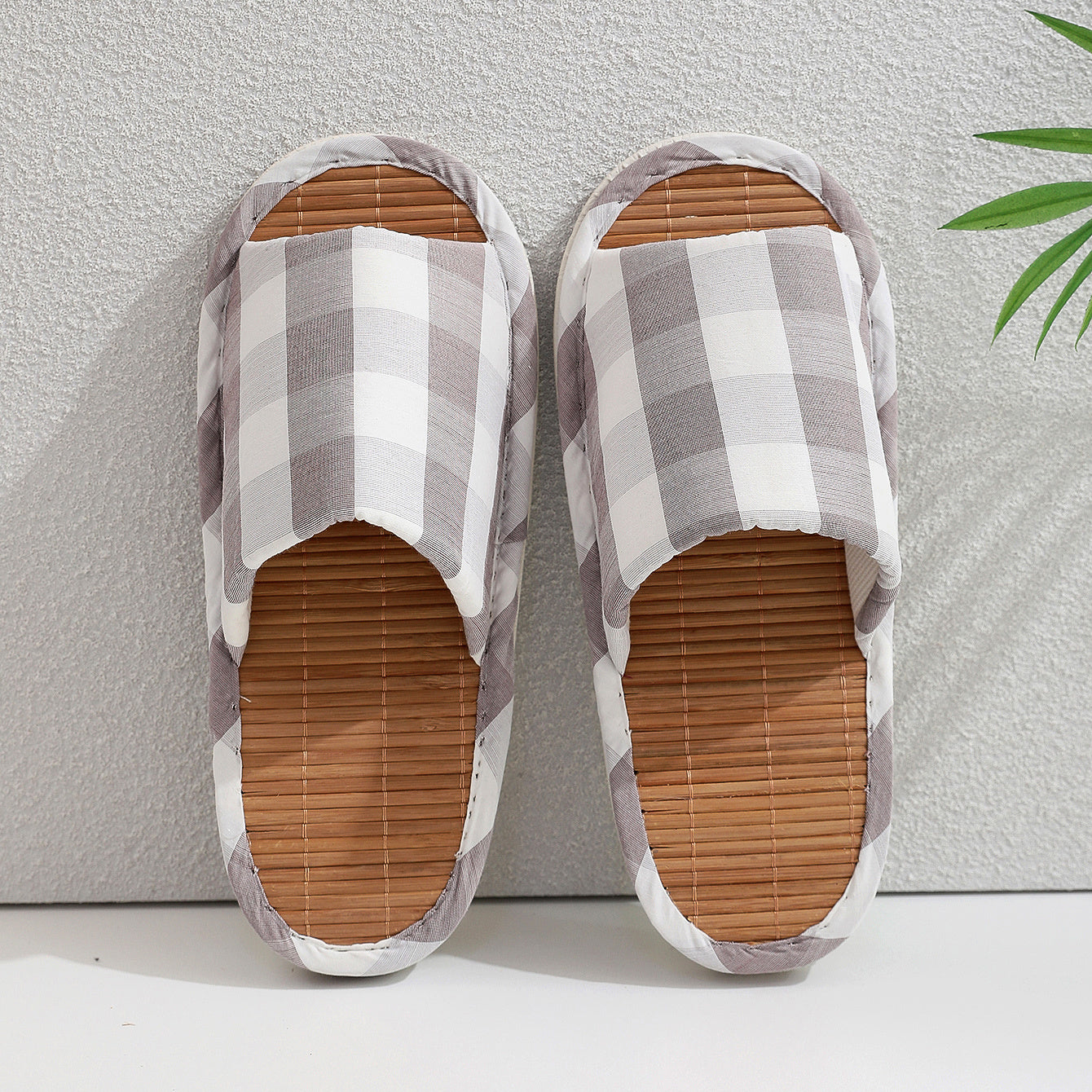 Plaid House Slippers Cozy Indoor Shoes for Men