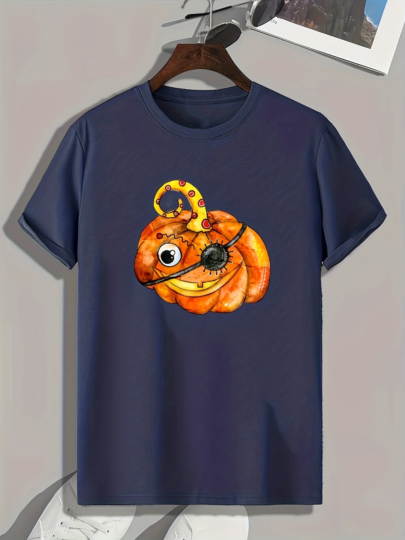 Halloween Pumpkin Print Men's Graphic T-shirt for Summer