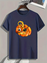 Halloween Pumpkin Print Men's Graphic T-shirt for Summer
