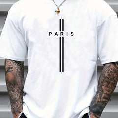 Paris Print Men's Graphic Crew Neck T shirt