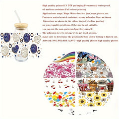 Christmas Halloween Series Cup Decorative Sticker 16oz Glass Cup DIY Waterproof