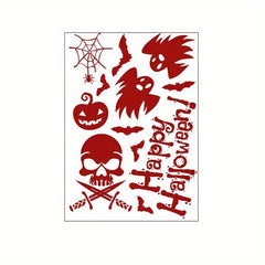 Halloween Wall Stickers Blood Handprint Footprint Bat Window Stickers