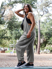 V Neck Cami Jumpsuit with Zipper Pockets