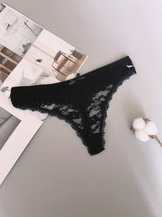 6pcs Floral Lace Mesh Thongs Stretch Panties Women's Lingerie