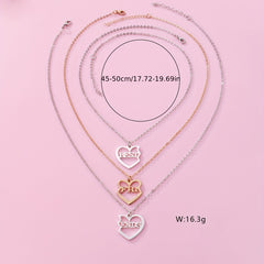 3pcs Friends BFF Pendant Necklace Set Heart Shaped Friendship Gift Jewelry