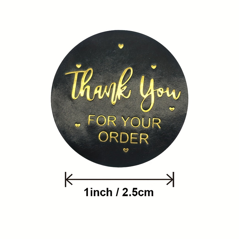 500pcs Bronzing Thank You Adhesive Sticker Label 1 Inch Gift Pack