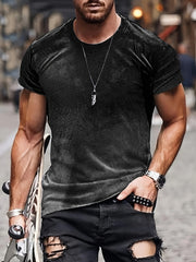 Men's Vintage Style Printed T-Shirt Round Neck Tee for Summer
