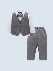 Boys Gentleman Suit Formal Shirt Vest Pants Set
