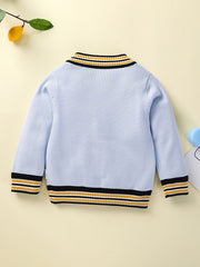 Toddler Boys Block Knit Cardigan V neck Button Up Sweater Kids Clothes