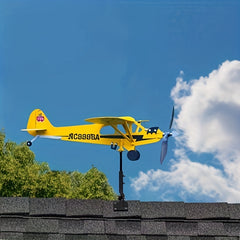 Airplane Weather Vane Metal Wind Spinner for Barn Yard Garden