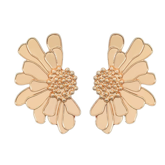 2pcs Alloy Flower Stud Earrings Vintage Style