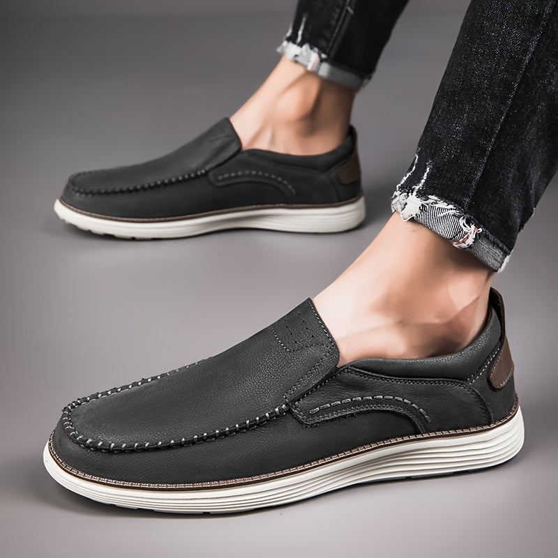 Men's Comfortable Loafer Shoes Rubber Sole Slip On