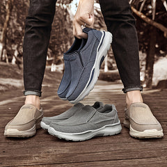 Men's Canvas Slip On Loafer Shoes Breathable Walking Sneakers
