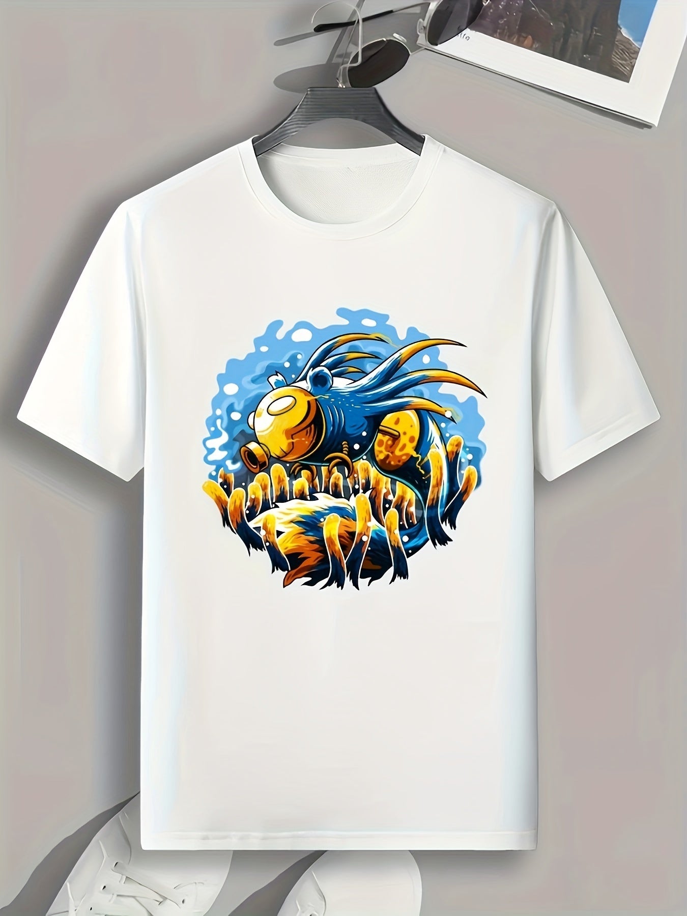 Cartoon Print Men's Graphic T-shirt Casual Comfy Tees For Summer