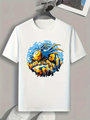 Cartoon Print Men's Graphic T-shirt Casual Comfy Tees For Summer