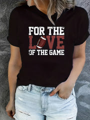 Love Football Graphic Sports T shirt Women