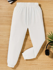Girls Letter Graphic Sweatpants Elastic Waist Casual Jogger Pants