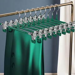 5pcs Stainless Steel Dipped Pants Clip Wardrobe Anti-slip Adjustable Hanger