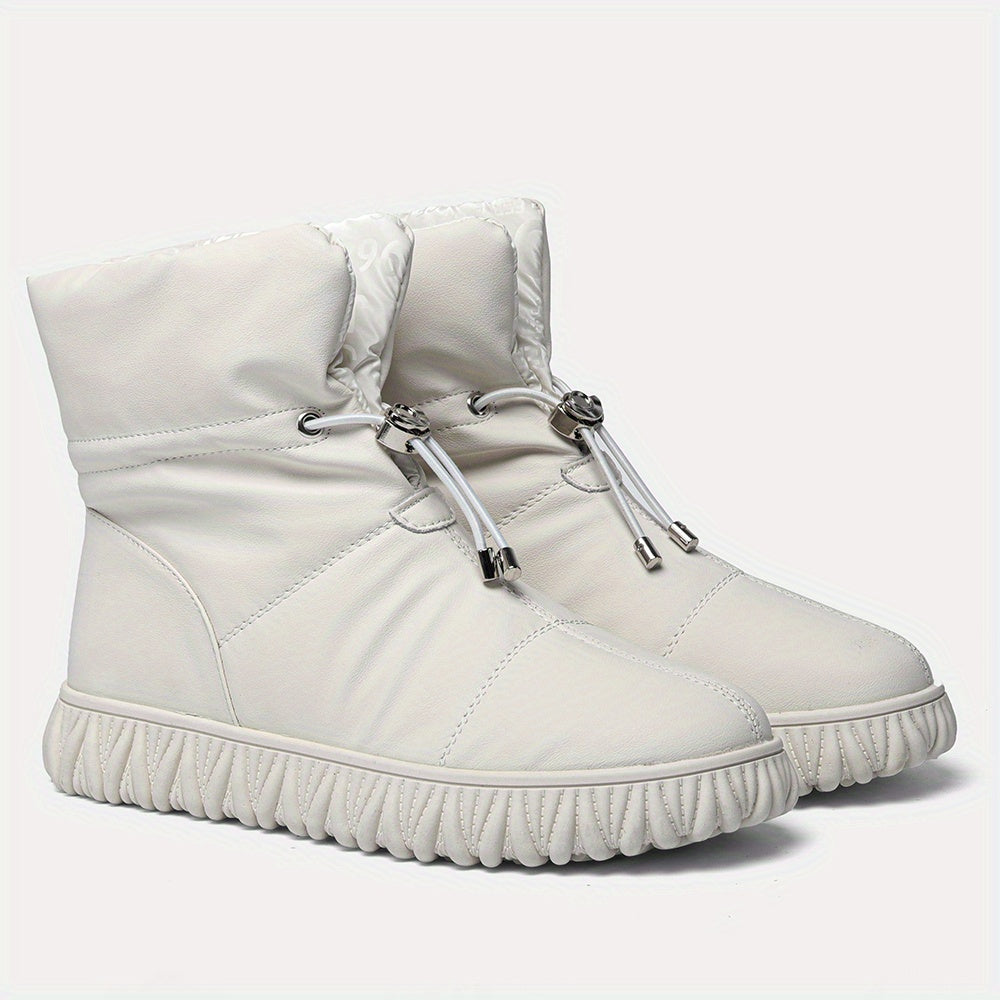 Women's Letter Print Lace Up Winter Boots