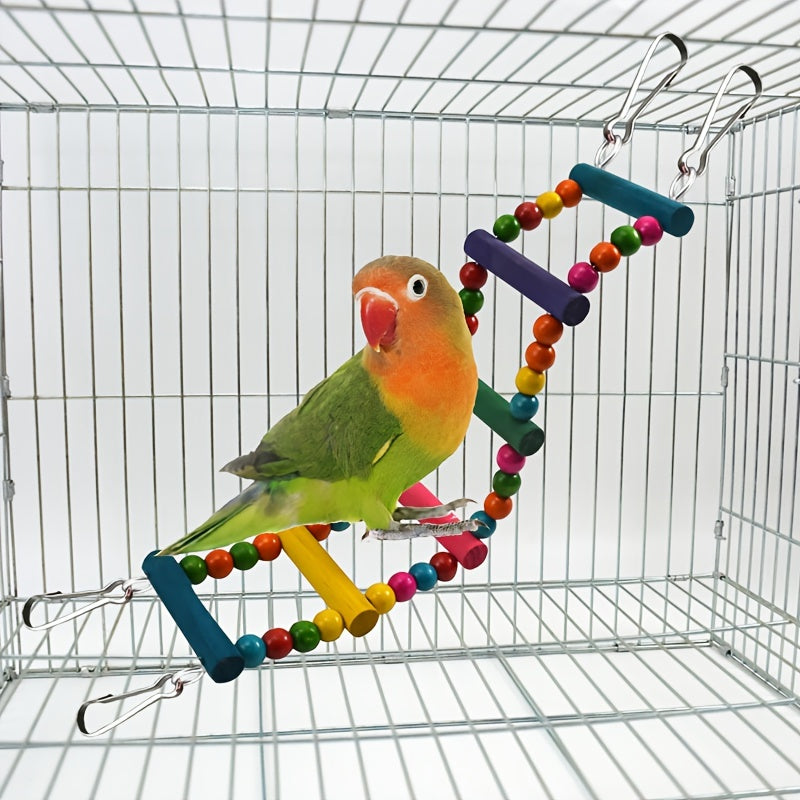 Bird Wooden Climbing Ladder Parrot Cloud Swing Toy