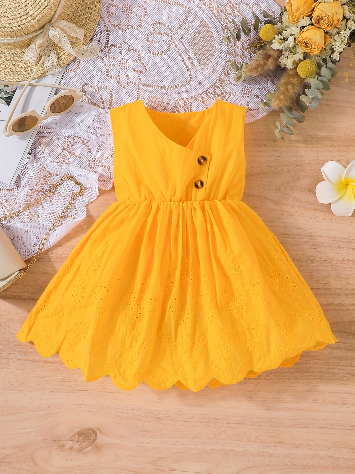Infant Baby A Line Casual Hollow Vest Princess Dress