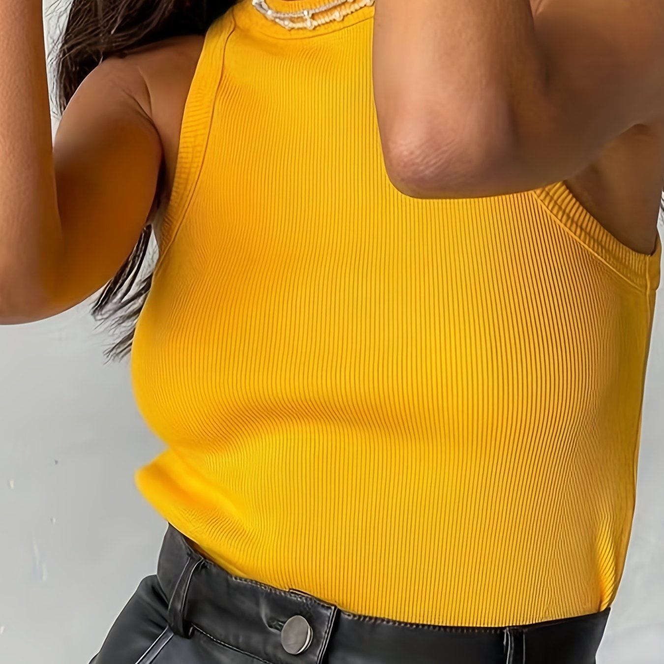 Solid Tank Top Casual Sleeveless Top Women's Clothing