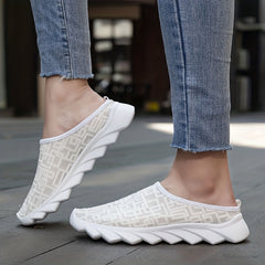Women's Breathable Mesh Mule Sneakers Slip On Outdoor Shoes
