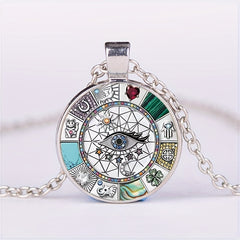 Eye Round Pendant Necklace Charm Jewelry Gift For Birthday Graduation
