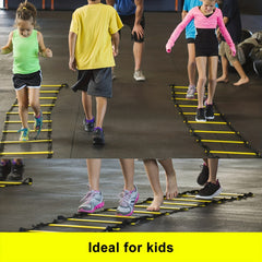 Speed Agility Ladder Set - 12 Rung Ladder, 6 Disc Cones, 4 Steel Stakes, Whistle