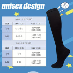 6 Pairs Copper Compression Socks 10-20 mmHg Knee High for Women Men