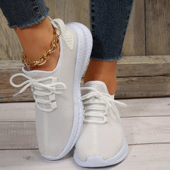 Women's Lace up Breathable Mesh Sneakers Casual Running Shoes