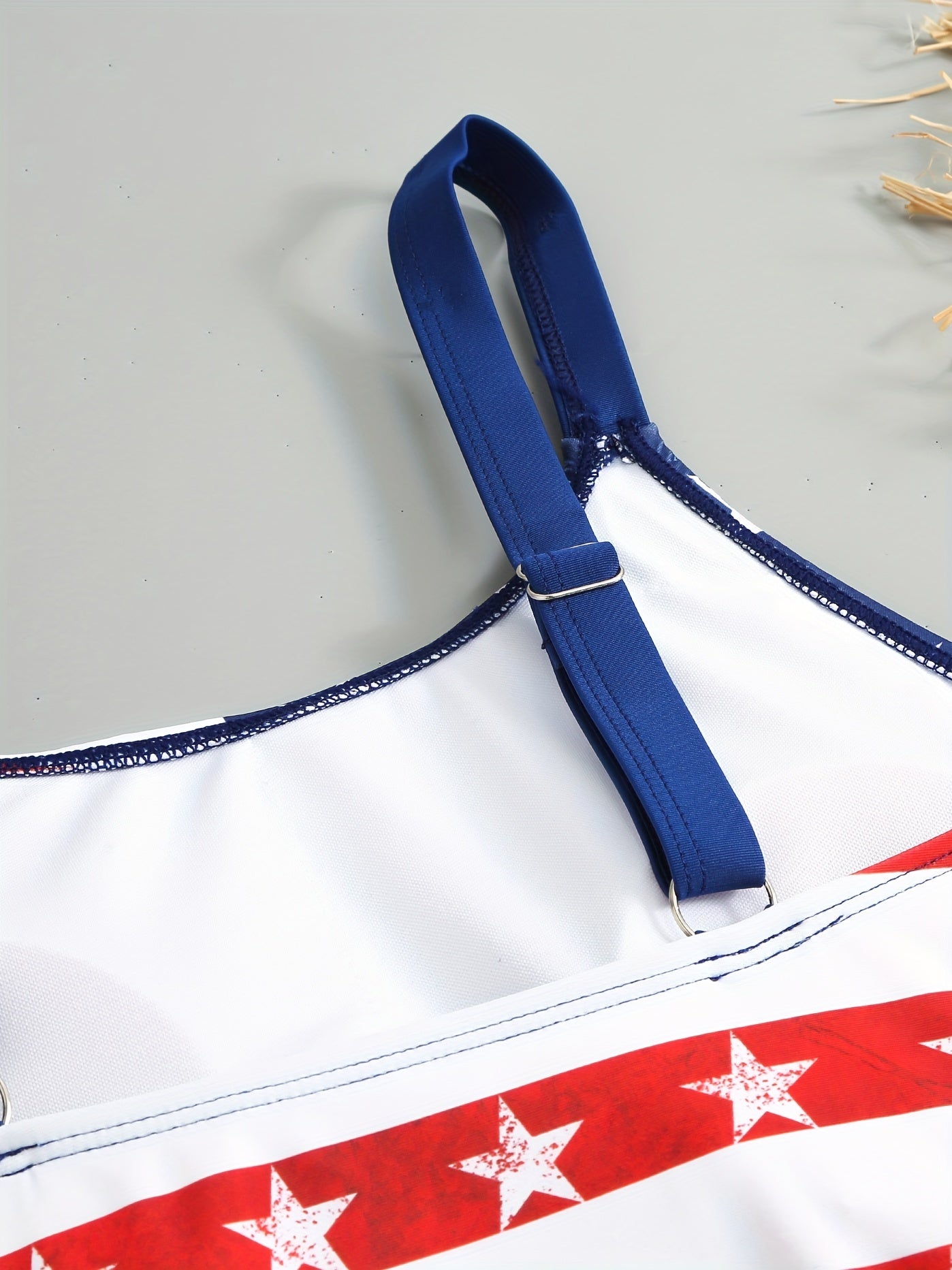 Flag Print Tank Top & Shorts Swimsuit Set
