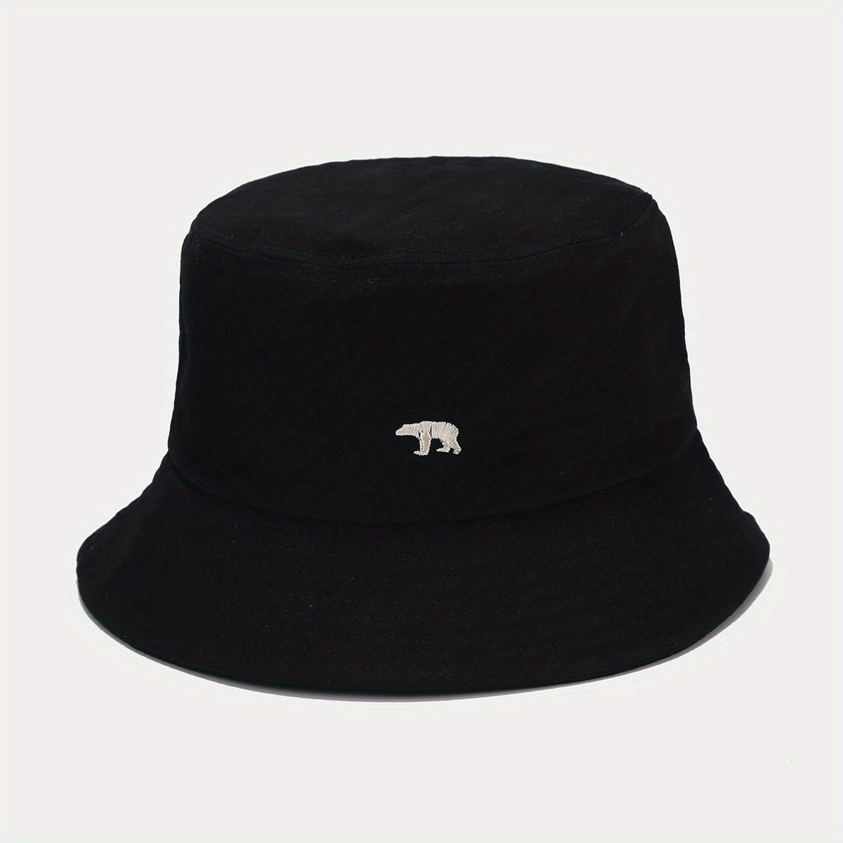 Bear Embroidery Bucket Hat Sun Protection Outdoor Travel