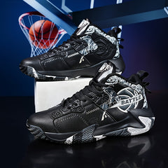 Men's Plus Size High Top Basketball Shoes Non-Slip Lace Up Sneakers