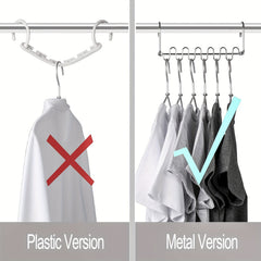 Metal Space Saving Hangers 12 Slots Stainless Steel Closet Organizer