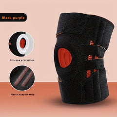 Knee Pad with Soft Silicone Openings for Patella Stabilization