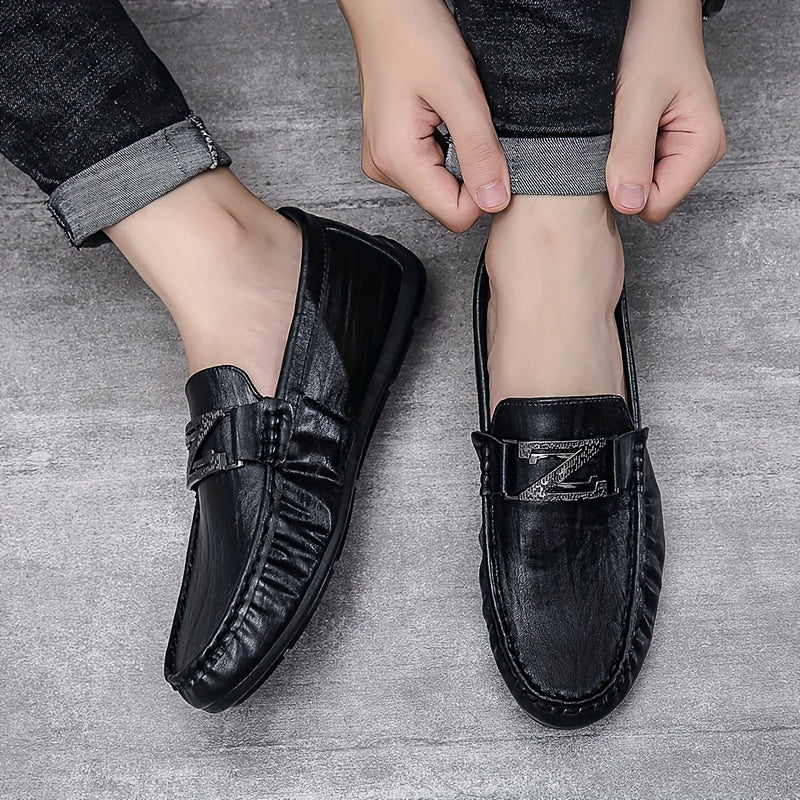 Men's PU Leather Loafer Shoes Comfy Slip On Driving Shoes Spring Summer