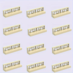 12pcs Building Block Set Carved Fences Animal Compatible DIY