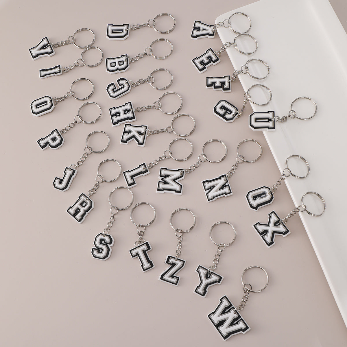 26pcs Letter Keychain Pendant Bag Keyring Charm Accessories