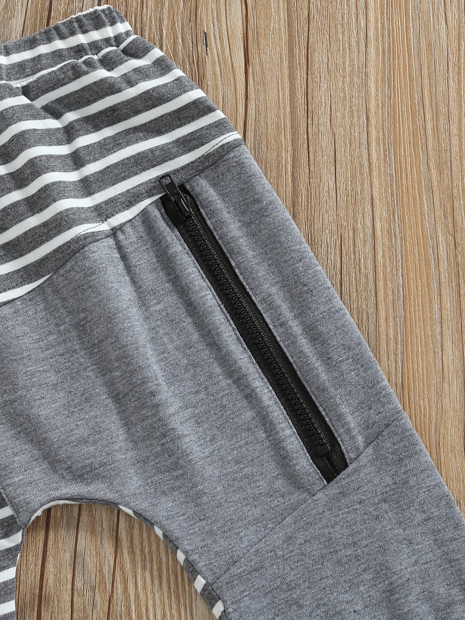 Boys Striped Zip Up Long Pants for Spring and Autumn