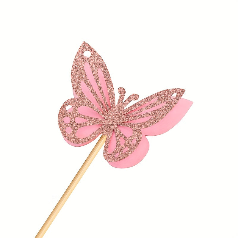 12pcs Butterfly Cake Topper Fairy Wedding Birthday Party Decor