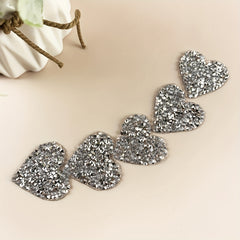 5pcs Silvery Love Rhinestone Crystal Stickers Adhesive Diamond