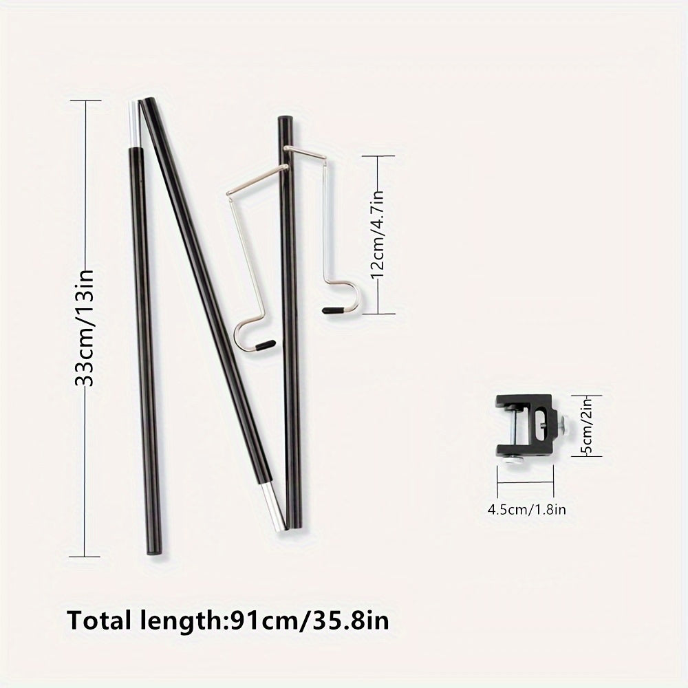 Folding Lamp Pole Collapsible Aluminum Lantern Stand Camping Light Holder