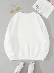 Letter Print Pullover Sweatshirt for Women