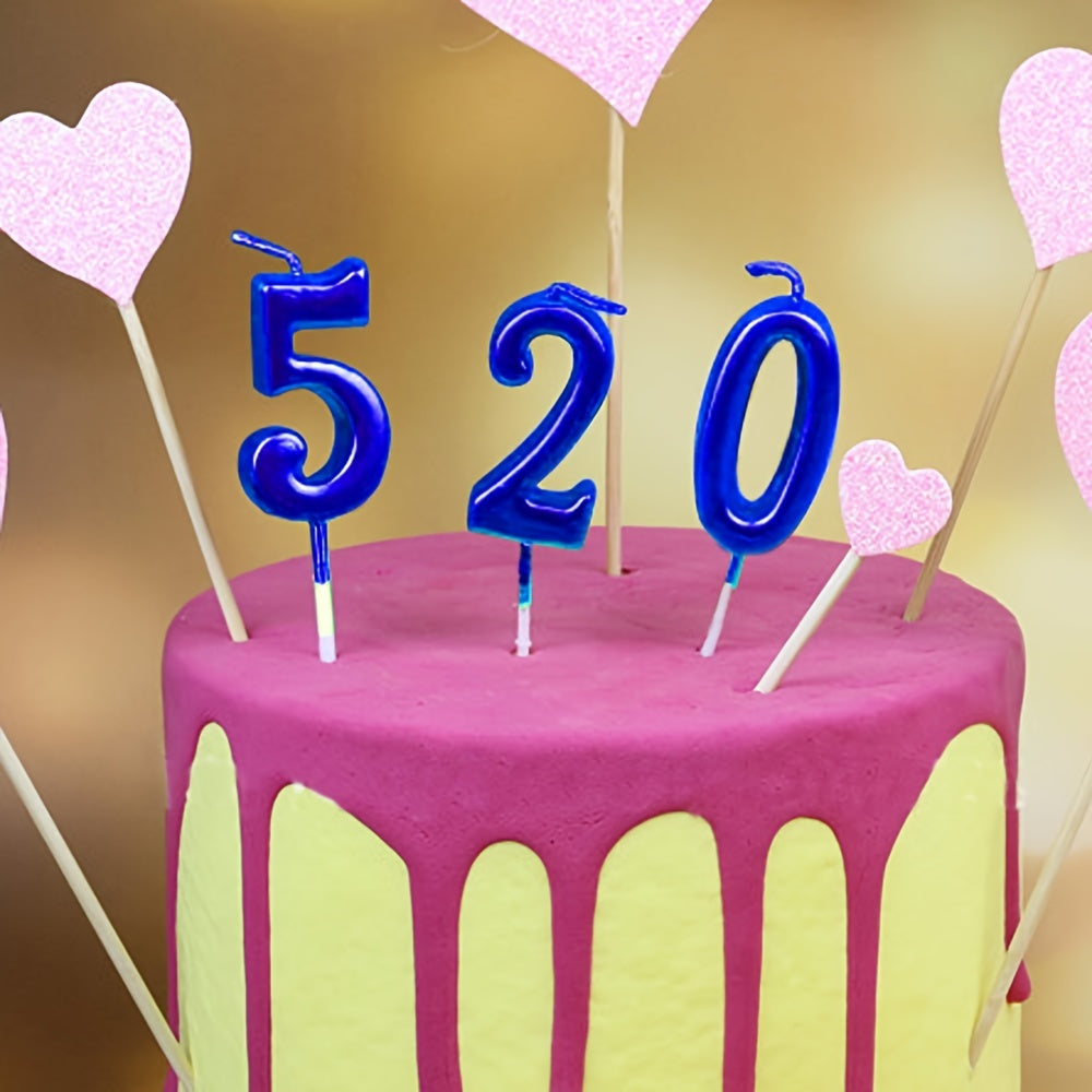 Golden Digital Candle Birthday Cake Decor 5pcs