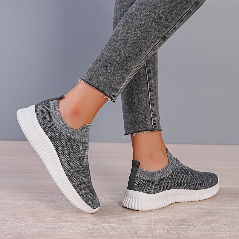 Women's Knitted Slip On Socks Shoes Breathable Mesh Running Shoes