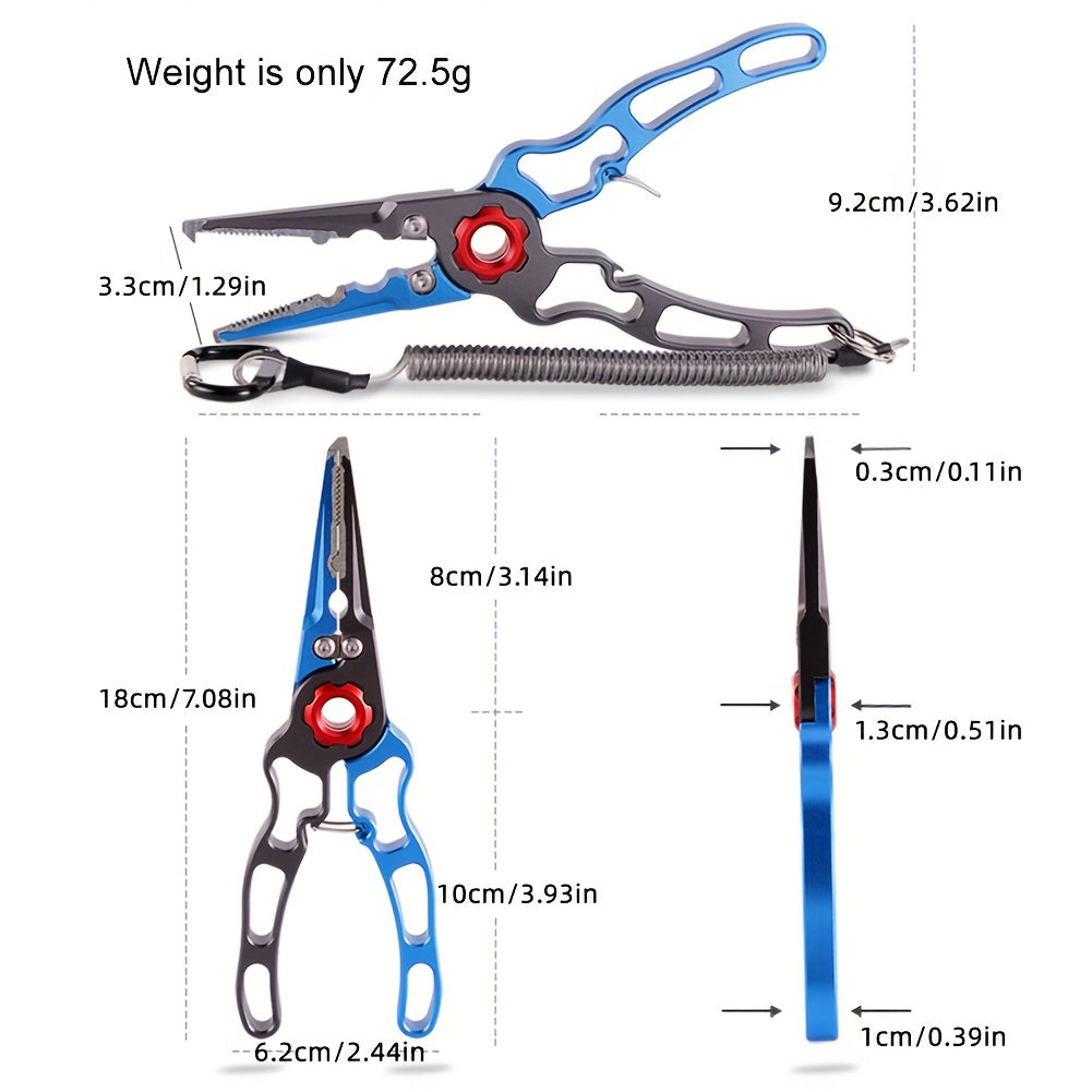 Aluminum Fishing Pliers Tackle Gear Cutter Line Split Ring Lightweight