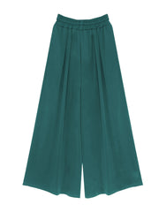 Solid Drawstring Flared Leg Pants Plus Size