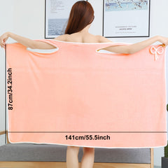 Bowknot Coral Velvet Bath Skirt for Adults Quick Drying Bathrobe