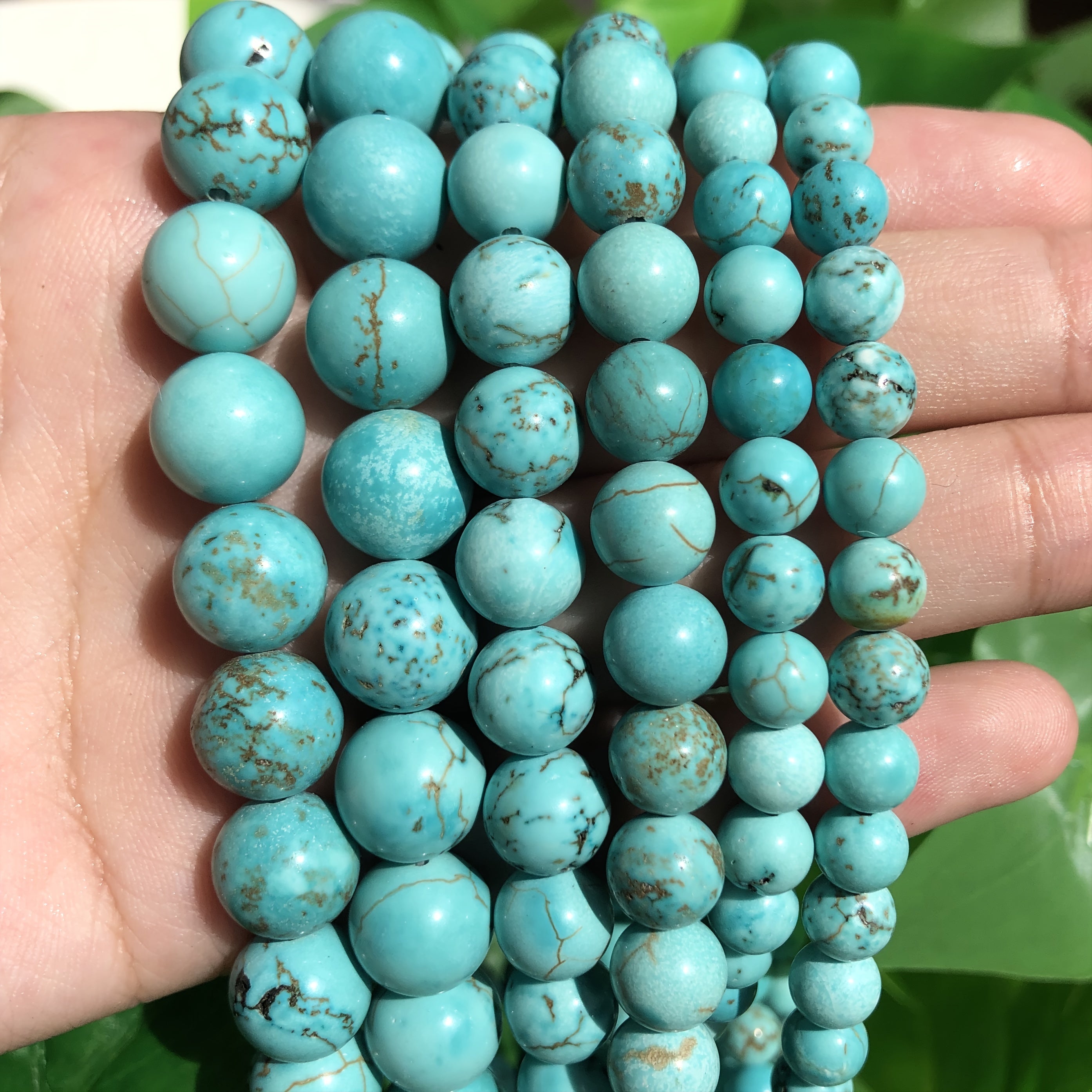 Natural Turquoises Stone Round Beads DIY Jewelry Making 15'' Strands 4 6 8 10mm